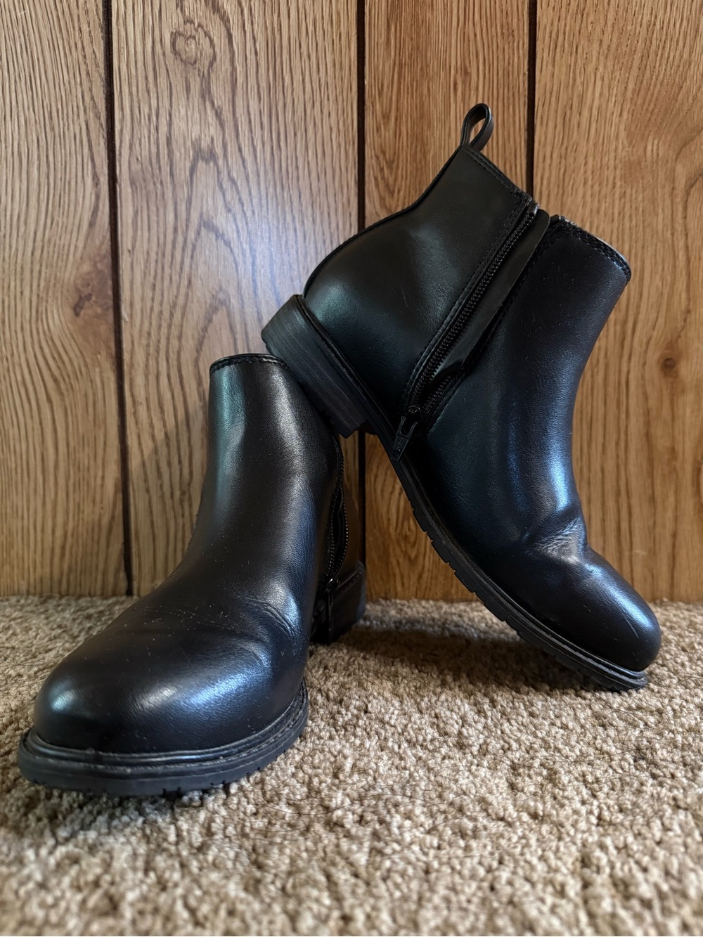 Kohl's Black Leather Women's Side-Zip Ankle Boots